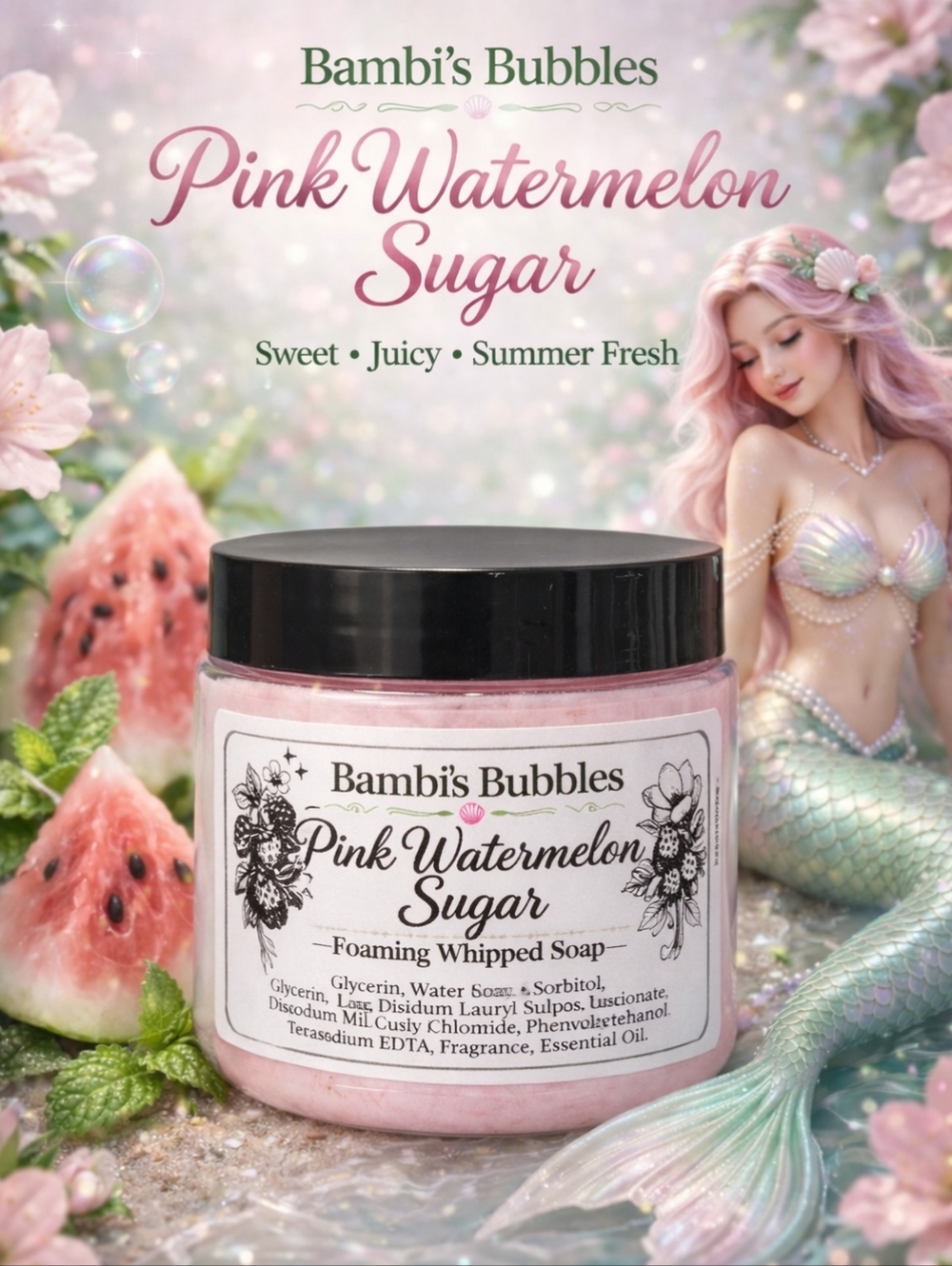 LAST ONE!4oz  Hand Crafted Whipped Glycerin Foaming Soap BASIC BETCH VANILLA - Picture 7 of 11